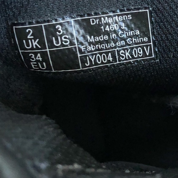 Dr. Martens|Girls size 3 black combat boots with side zip,1460J•••Used condition - Picture 8 of 8